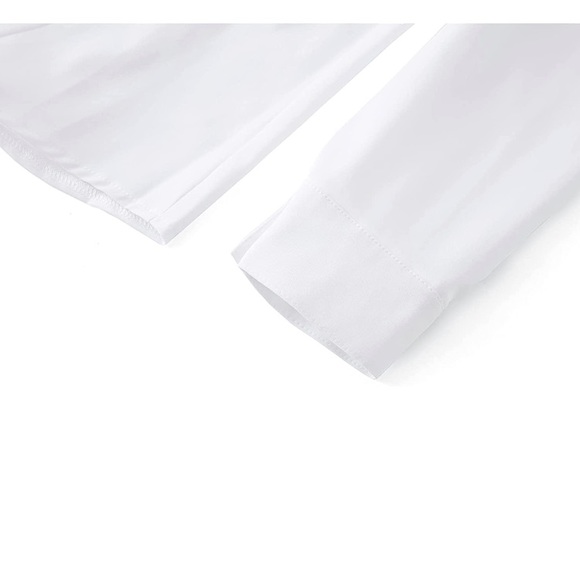 Women's Long Sleeve White Button Down - for work, dress up, formal / casual - Picture 15 of 16